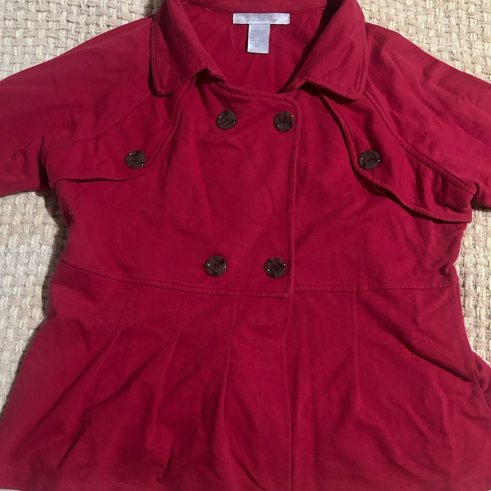 Charlotte Russe Burgundy Double-Breasted Trench Coat